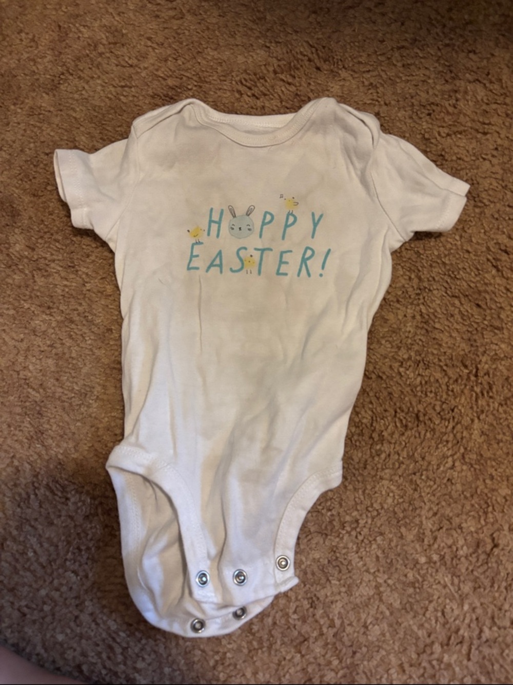Carter's White "Hoppy Easter" Baby One-Piece Bodysuit